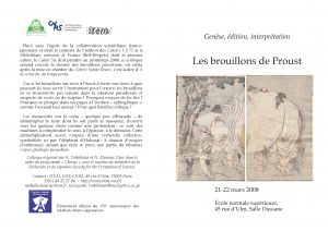 Colloque « Genèse, édition, interprétation: les brouillons de Proust »