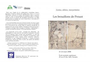 Colloque « Genèse, édition, interprétation : les brouillons de Proust »