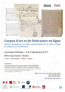 Corpus d’art et de littérature en ligne : Retours d’expériences & enjeux patrimoniaux sur la mise en ligne de corpus en art et littérature