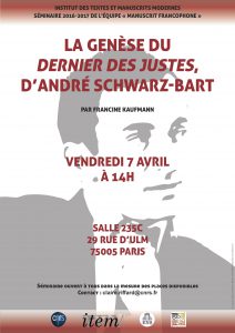 La genèse du Dernier des justes, d’André Schwarz-Bart