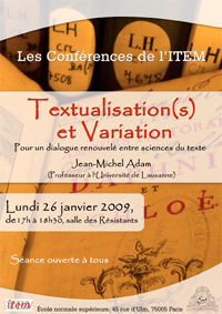 Textualisation(s) et variation Pour un dialogue renouvelé entre sciences des textes