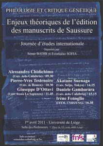 Philologie et critique génétique.  Enjeux théoriques de l’édition des manuscrits de Saussure