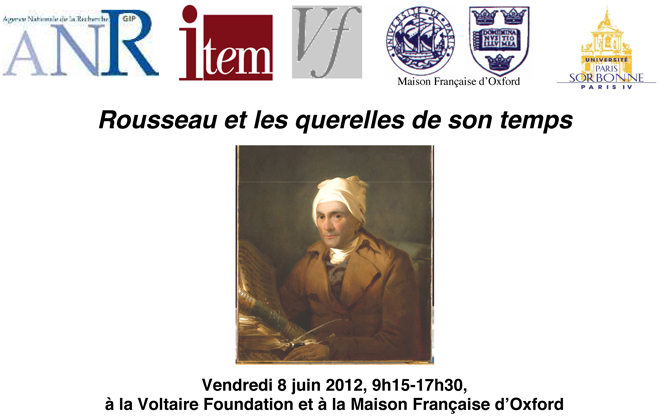 Journée d’étude : « Rousseau et les querelles de son temps »