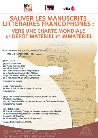 Sauver les manuscrits francophones en péril