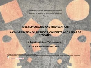 Multilingualism and translation : a conversation on methods, concepts and areas of research