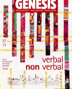 Parution de Genesis, n° 37, « Verbal – Non verbal » (sous la direction d’Aurèle Crasson et Louis Hay)