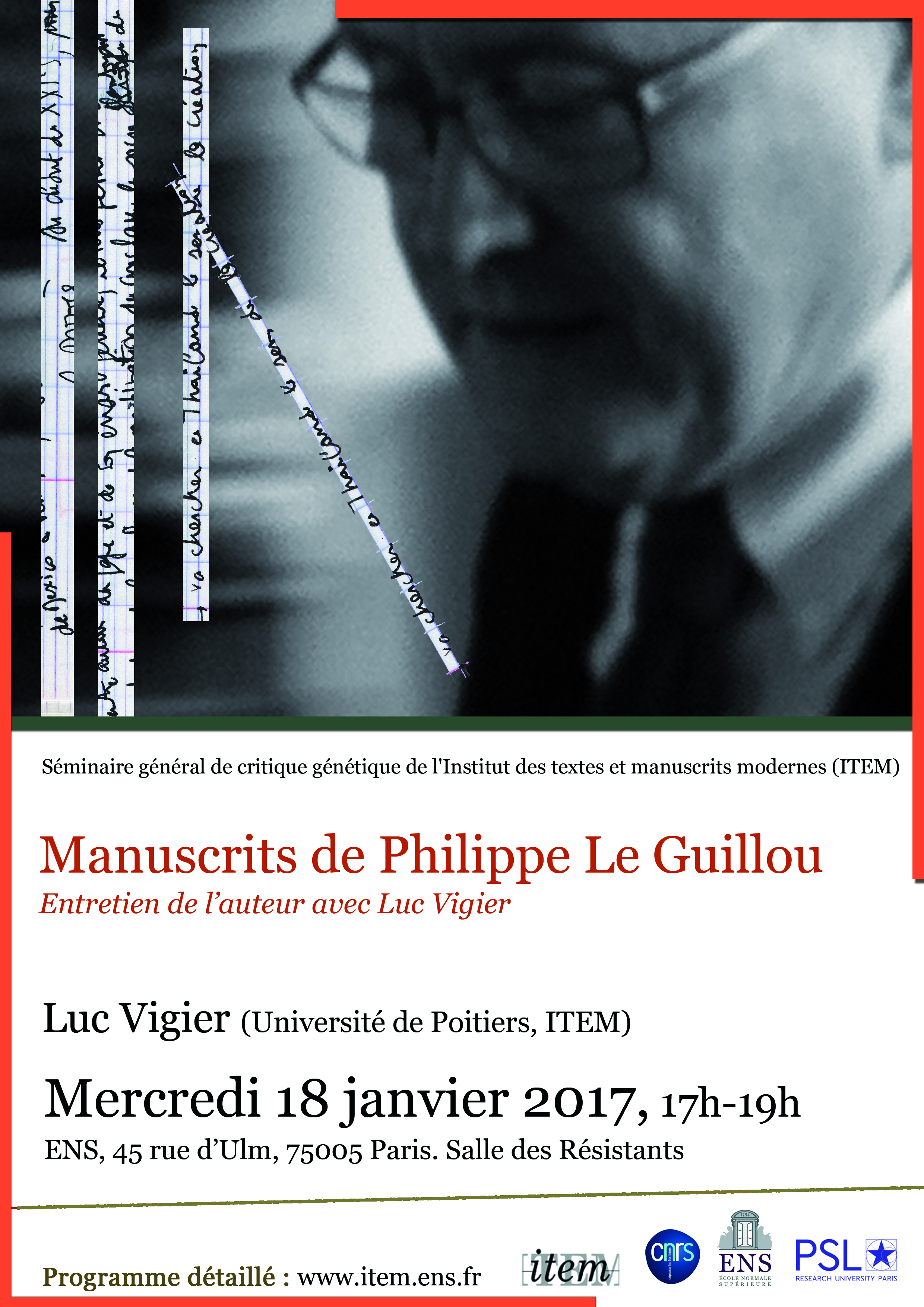 Luc VIGIER « Manuscrits de Philippe Le Guillou. Entretien de l’auteur avec Luc Vigier »