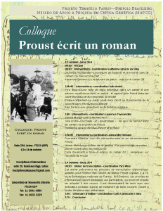 Colloque « Proust écrit un roman »