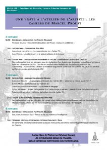 Colloque « Une visite à l’atelier de l’artiste : les cahiers de Marcel Proust »