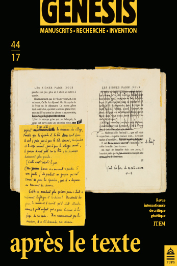 GENESIS 44 – Après le texte.  De la réécriture après publication