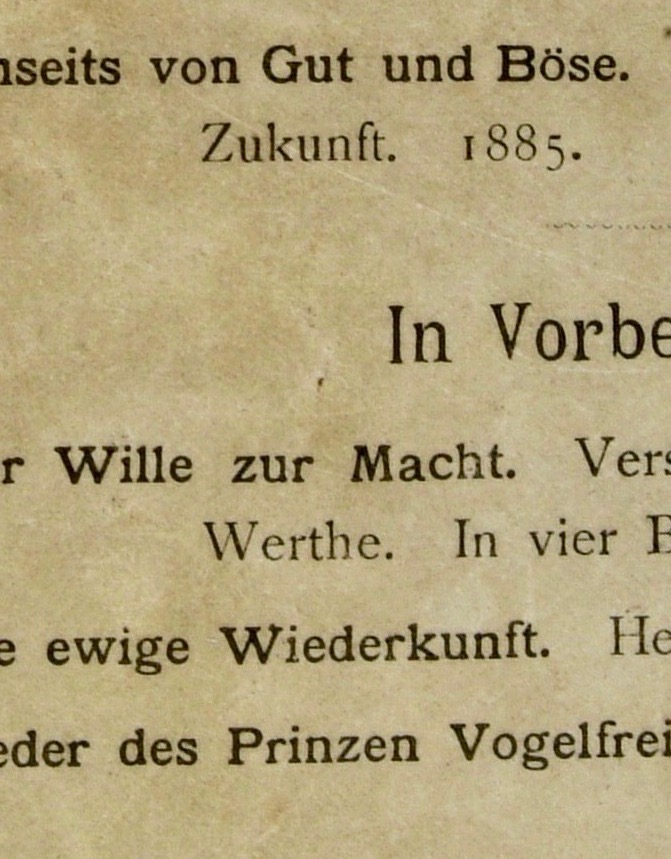 Poèmes dans les œuvres de Nietzsche / Ecce Homo