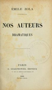 Jean-Yves Guérin (Université Sorbonne nouvelle) : « Zola et le répertoire théâtral contemporain »