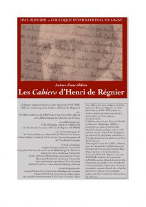 Autour d’une édition: Les Cahiers d’Henri de Régnier