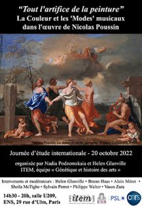 [JOURNEE D’ETUDE] “Tout l’artifice de la peinture” : La Couleur et les ‘Modes’ musicaux dans l’œuvre de Nicolas Poussin