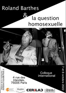 [Colloque international] « Roland Barthes & la question homosexuelle »