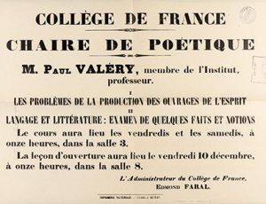 Séminaire Valéry « Cours de Poïétique » / 2023