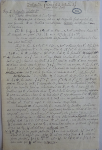 Rédaction Weil sur l’intégration composée depuis la prison de Bonne-Nouvelle (Rouen) en février-mars 1940. Don Henri Cartan du 28 mars 1994 conservé sous la cote 1J10 aux Archives de l’Académie des sciences.