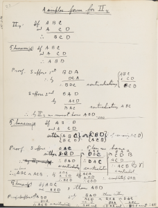 Page d'un notebook d'Oswald Veblen