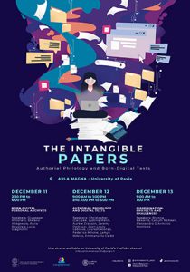 [Colloque] THE INTANGIBLE PAPERS. Authorial Philology and Born-Digital Texts