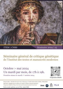 Affiche d'annonce du séminaire général de critique génétique