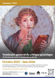 Séminaire général de critique génétique / 2025-2026