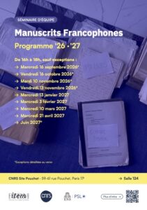 Yves CHEMLA et Alba PESSINI : « Les manuscrits de Jean-Claude Charles »