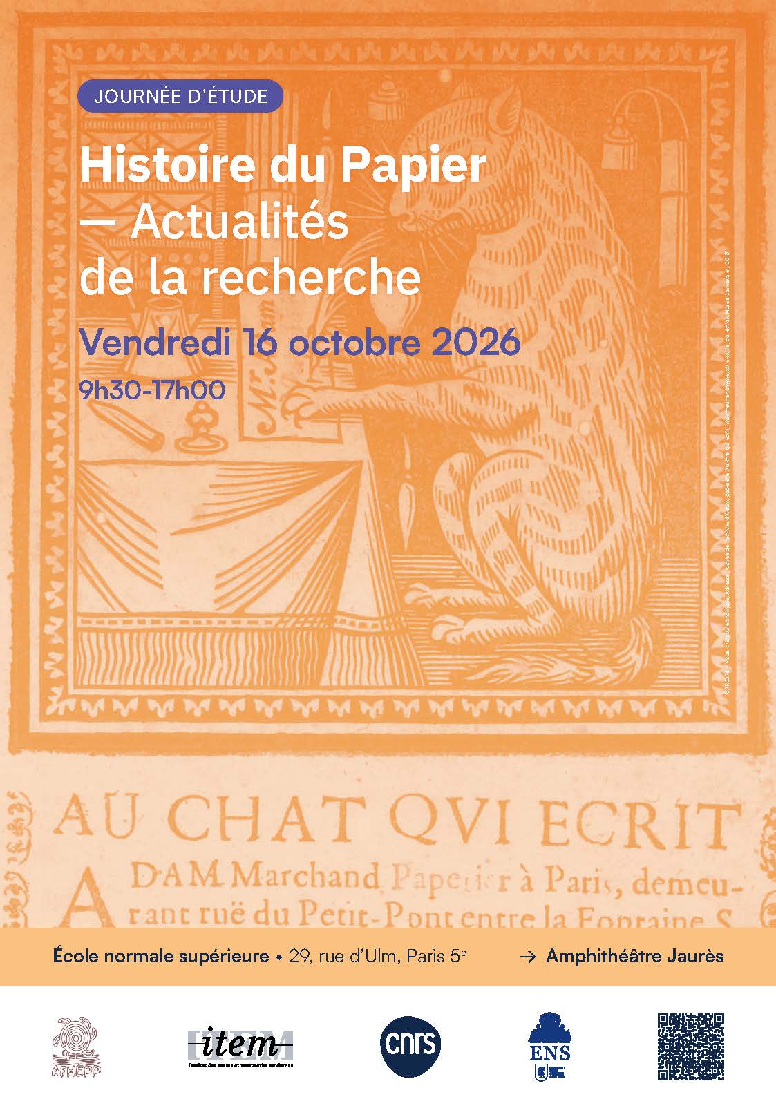 Journée d'étude « Histoire du Papier – Actualités de la recherche »